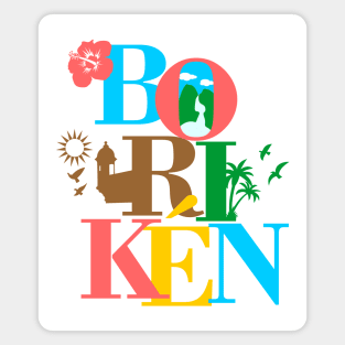 Puerto Rico Boriken Boricua Symbols Magnet